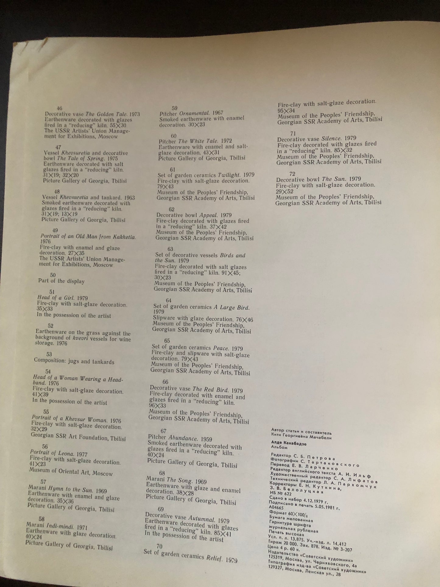 АЛДЕ КАКАБАДЗЕ - КЕРАМИКА