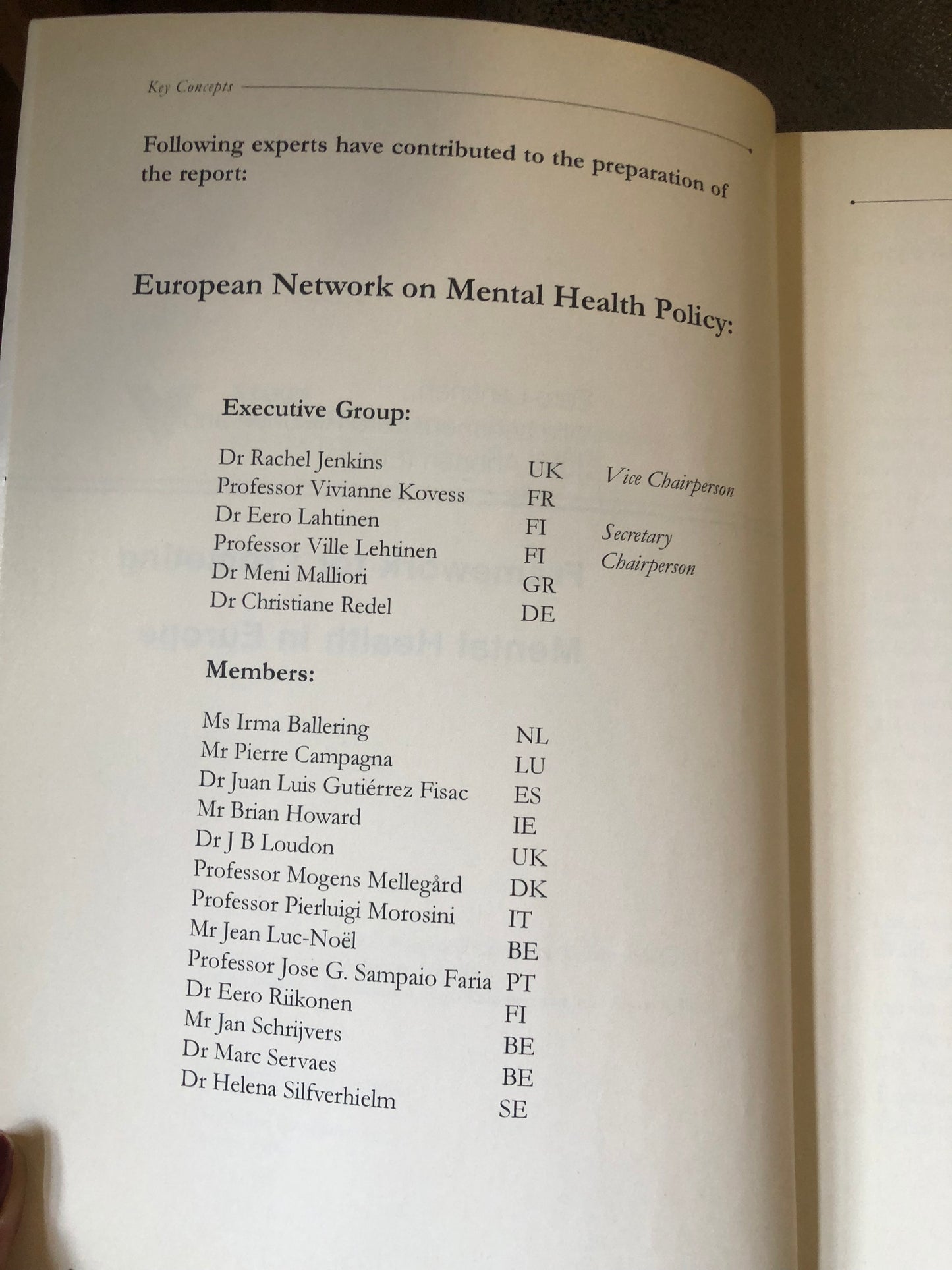 Framework for promoting mental health in Europe