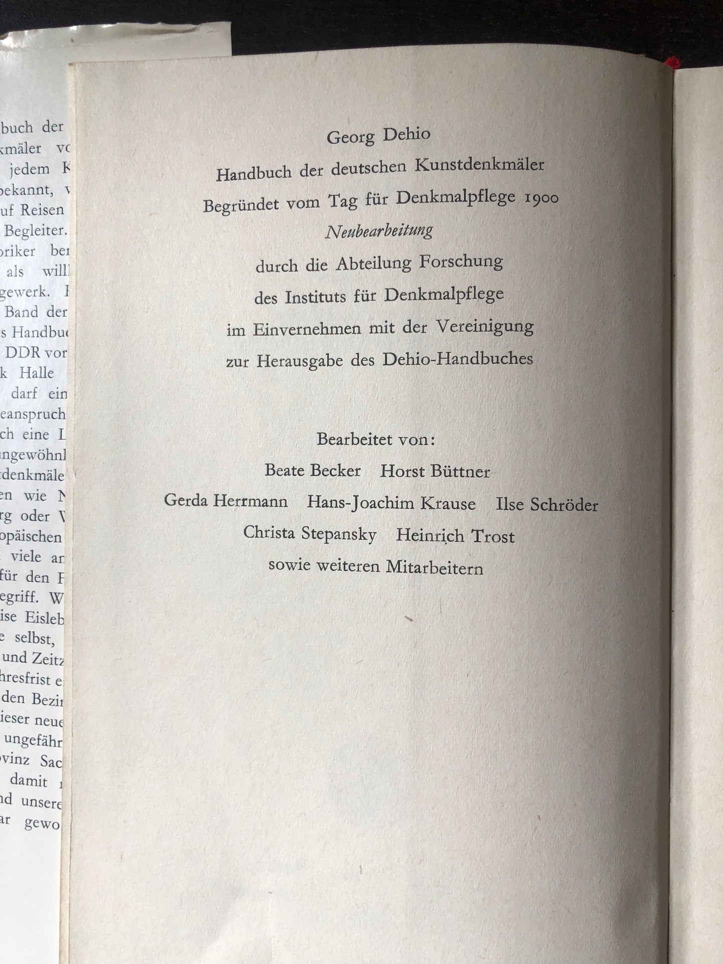 Handbuch der deutschen Kunstdenkmäler ( der Bezirk halle )