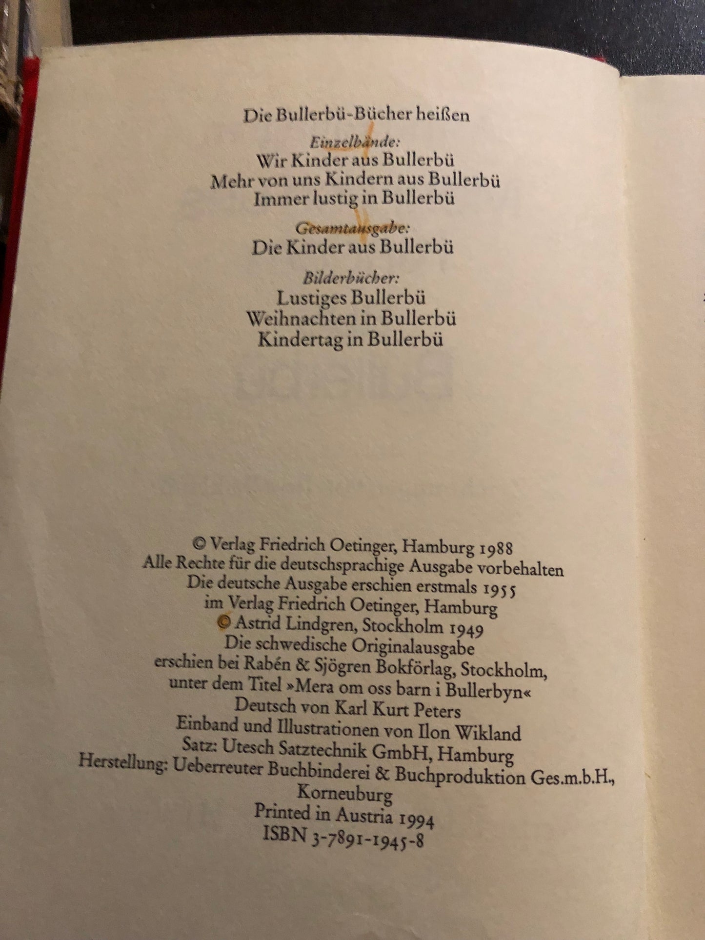 Astrid Llindgren - mehr von uns kinder aus bullerbü