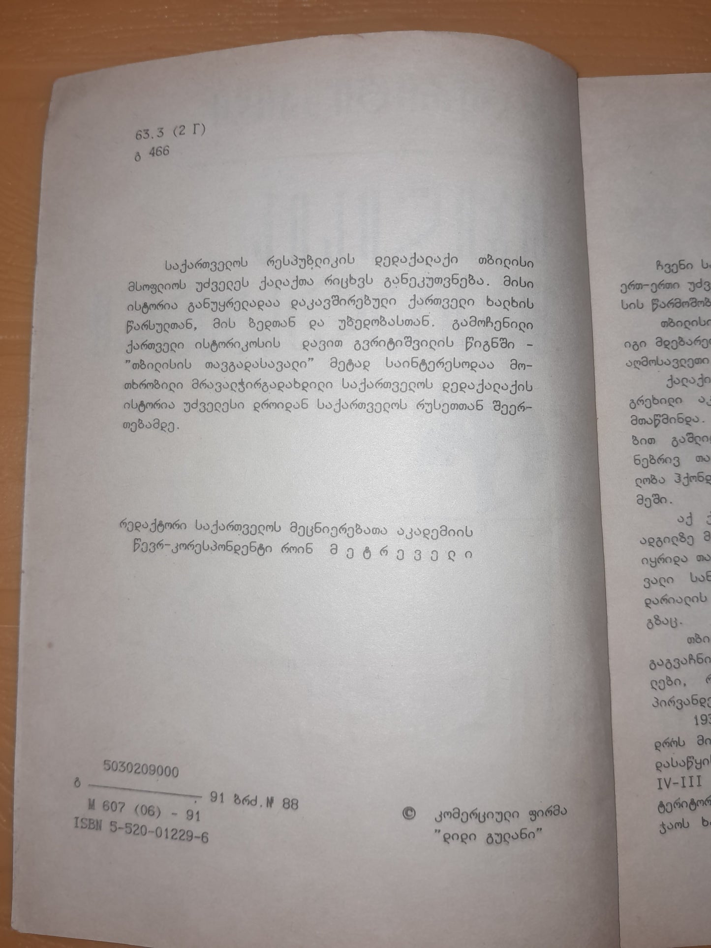 თბილისის თავგადასავალი. ავტორი: დ. გვრიტიშვილი