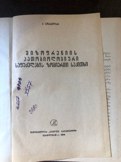 ავლიპი სიხარულიძე  - შიზოფრენიის პათობიოლოგიური საფუძვლების ზოგიერთი საკითხი